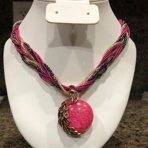 Elegant Multicolor Peacock Pendant Necklace